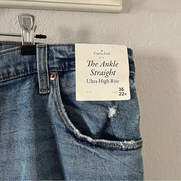 Abercrombie Fitch The Ankle Straight Ultra High Rise Curve Love Jeans - Picture 4 of 8